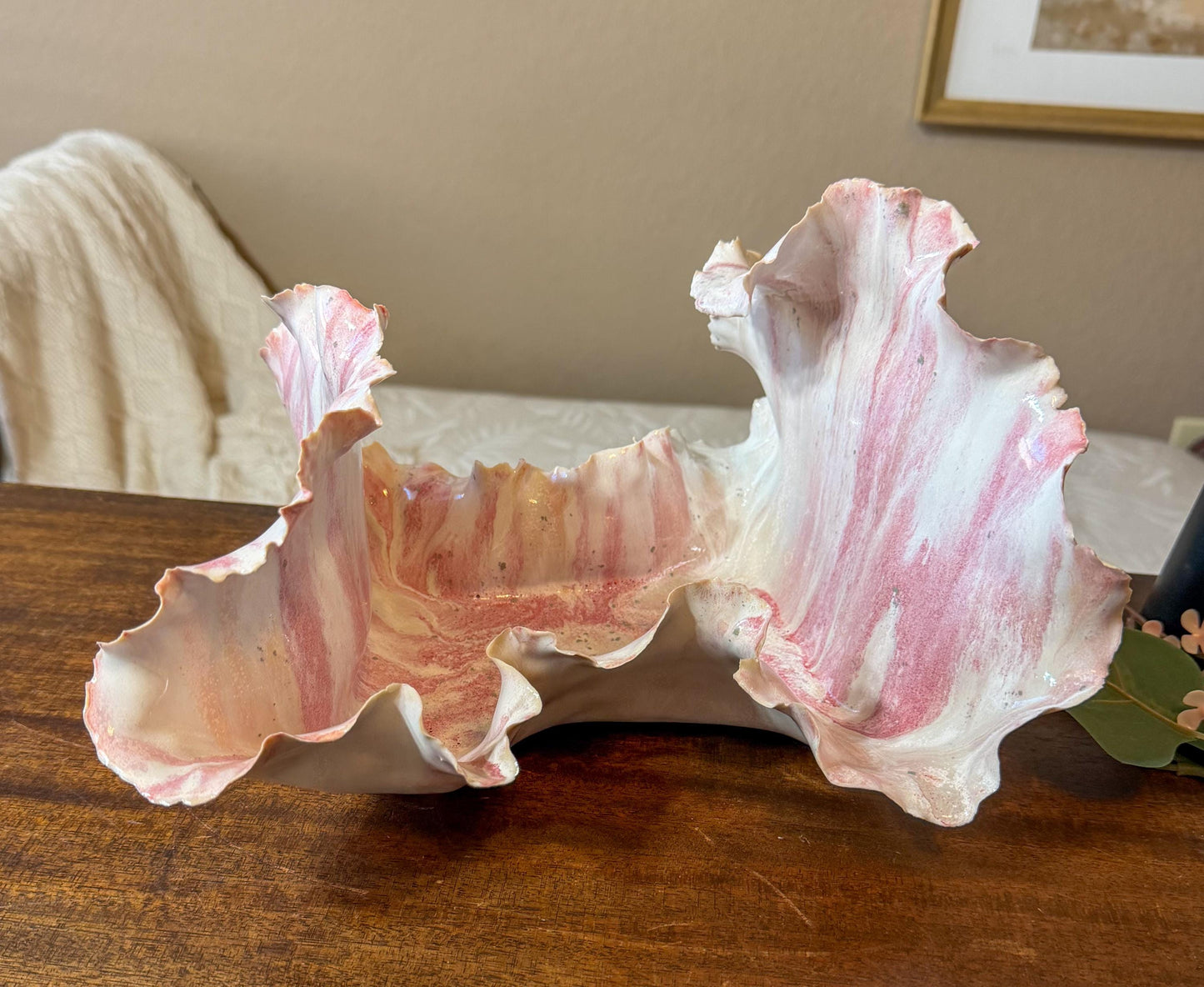 Blushing Crest – Handmade Porcelain Wave Sculpture | Tidal Bloom Series