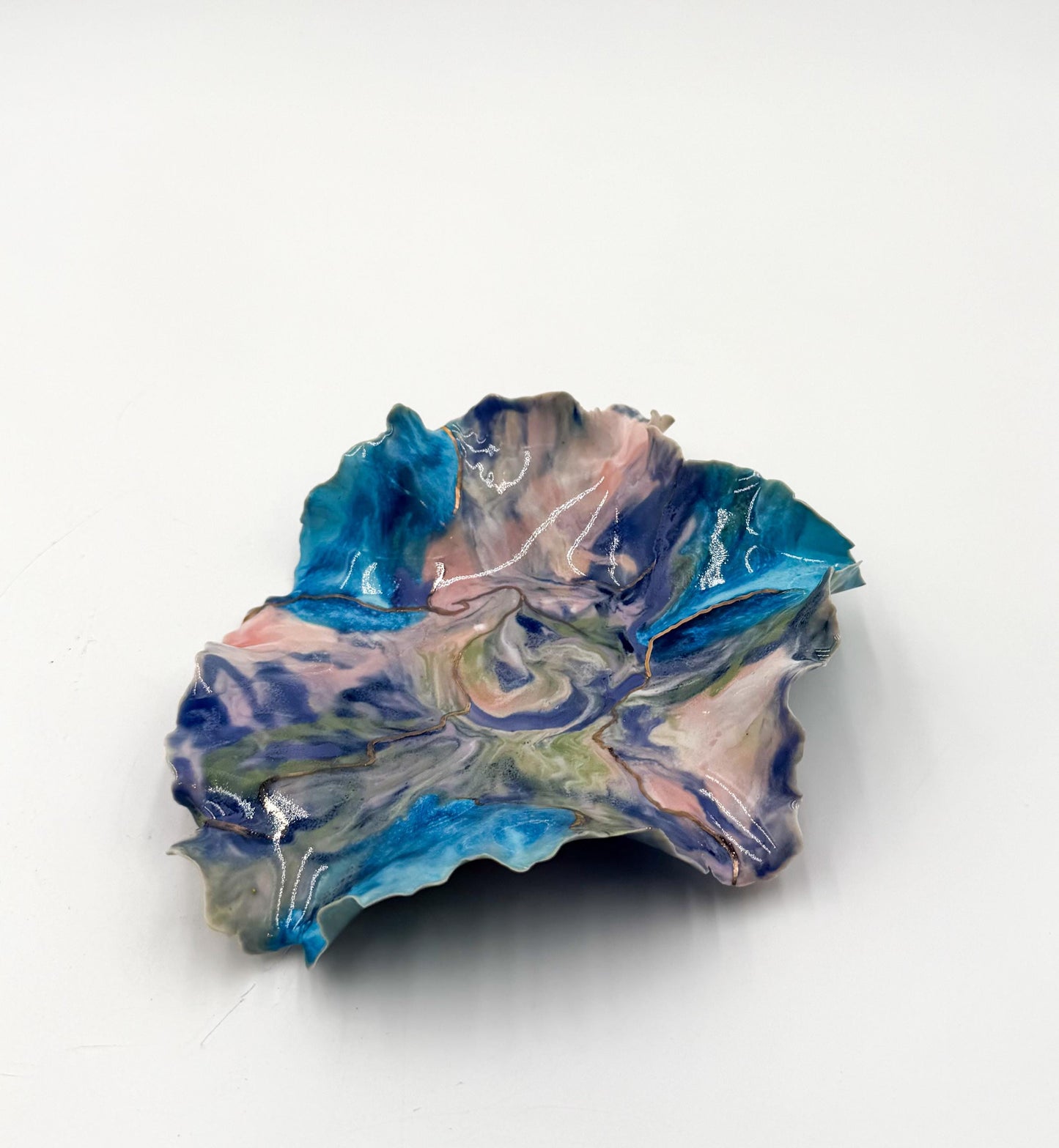 Drift of Light | Handmade Porcelain Sculptural Vessel with Gold Luster