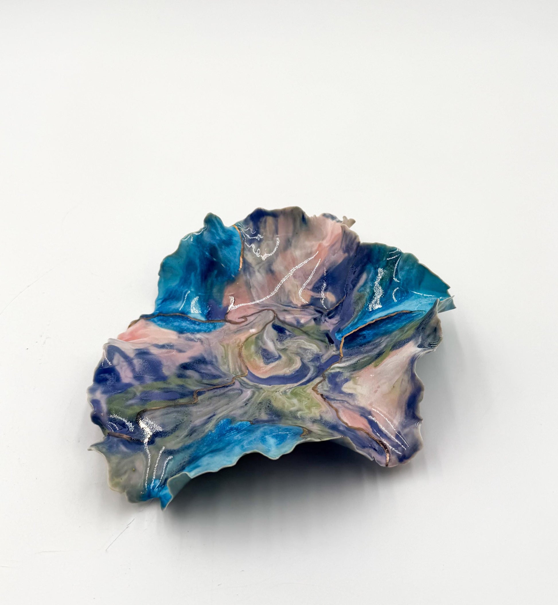Drift of Light | Handmade Porcelain Sculptural Vessel with Gold Luster
