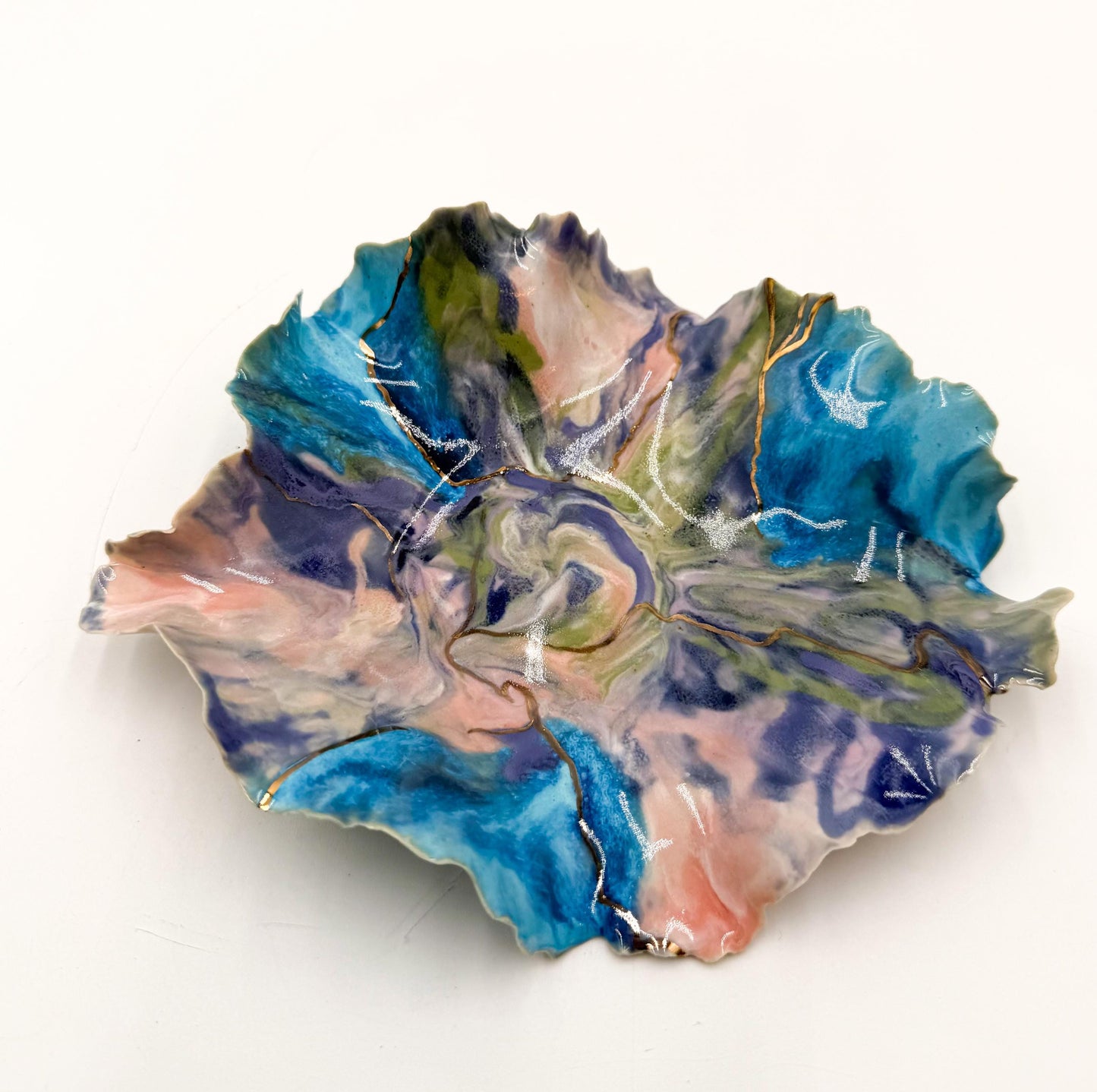 Drift of Light | Handmade Porcelain Sculptural Vessel with Gold Luster