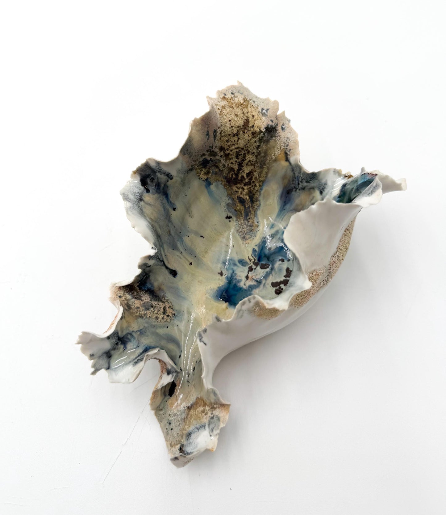 Calcified Current – Hand-Sculpted Porcelain Sculptural Bowl | One-of-a-Kind Ocean-Inspired Ceramic Art