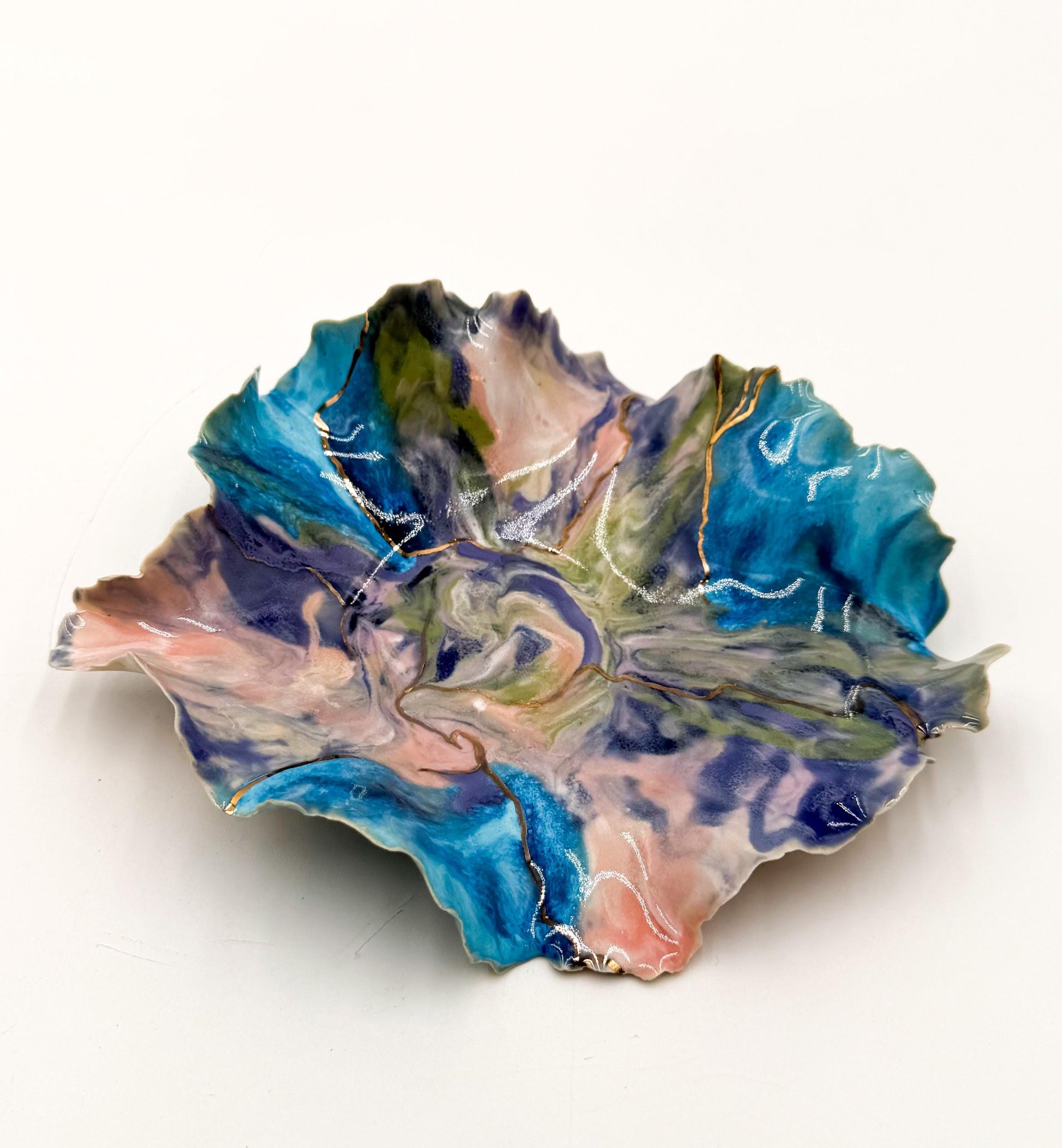 Drift of Light | Handmade Porcelain Sculptural Vessel with Gold Luster