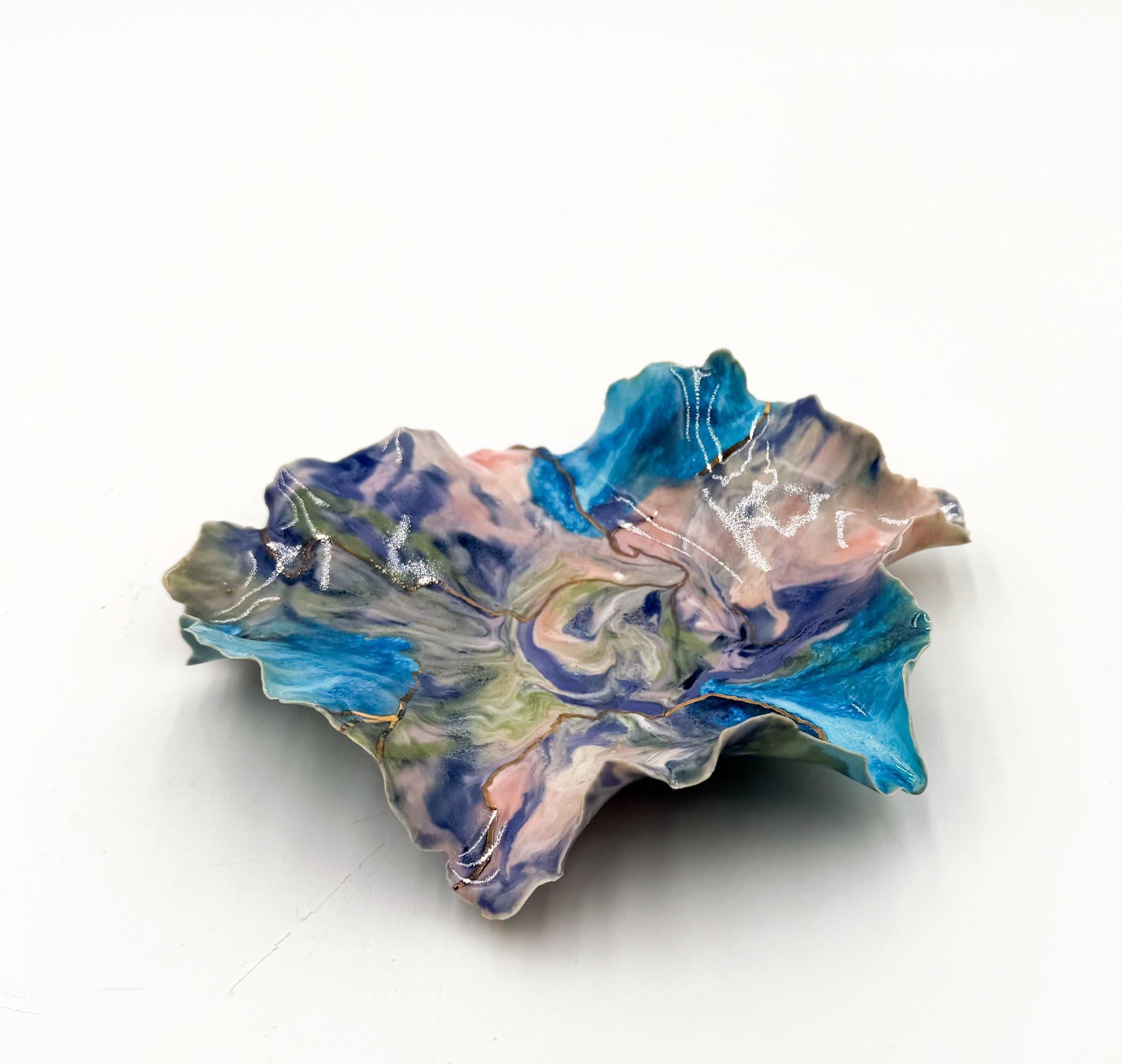 Drift of Light | Handmade Porcelain Sculptural Vessel with Gold Luster