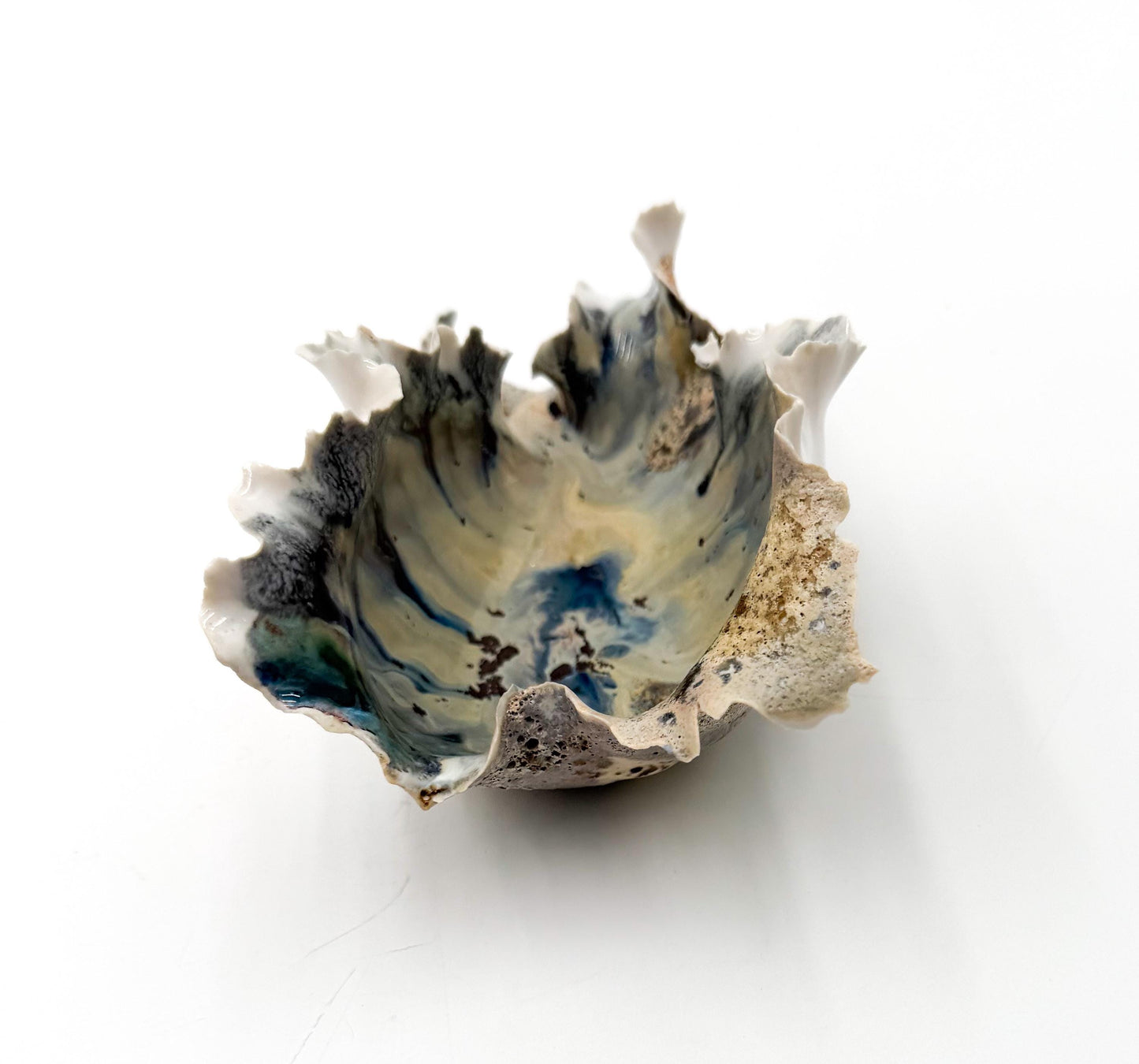 Calcified Current – Hand-Sculpted Porcelain Sculptural Bowl | One-of-a-Kind Ocean-Inspired Ceramic Art