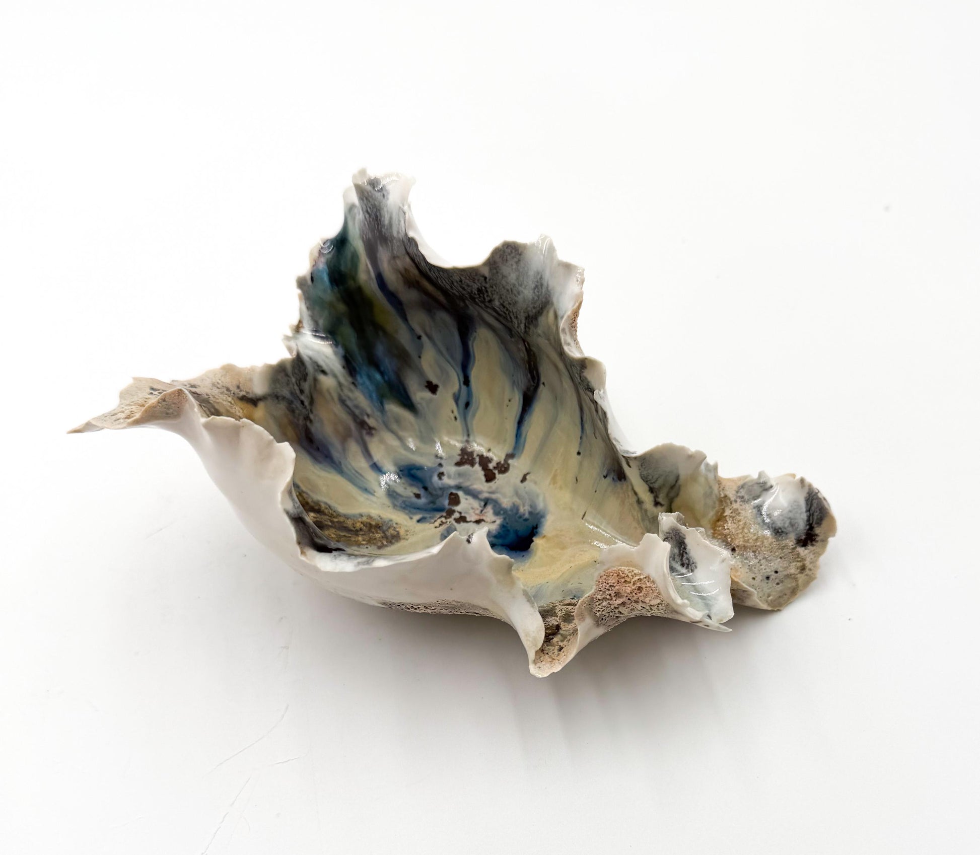 Calcified Current – Hand-Sculpted Porcelain Sculptural Bowl | One-of-a-Kind Ocean-Inspired Ceramic Art