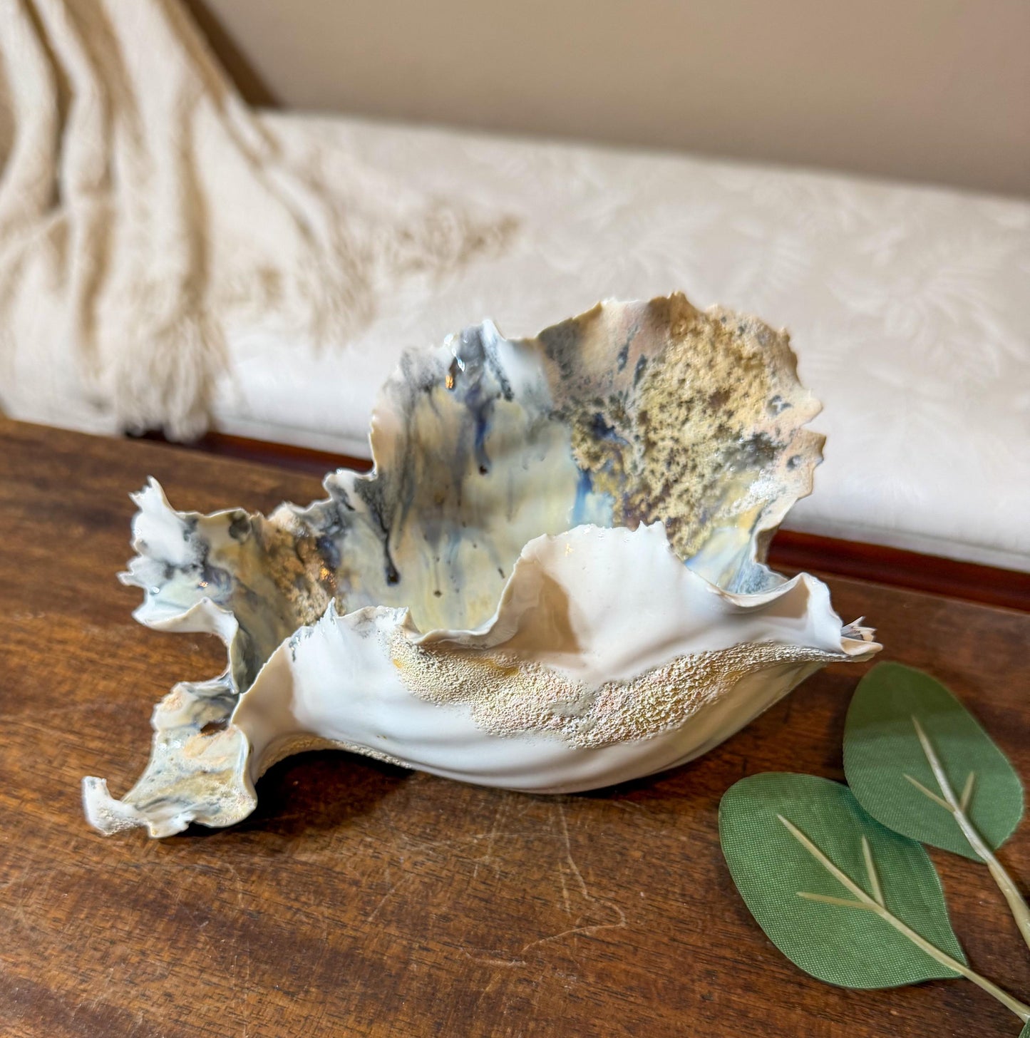 Calcified Current – Hand-Sculpted Porcelain Sculptural Bowl | One-of-a-Kind Ocean-Inspired Ceramic Art