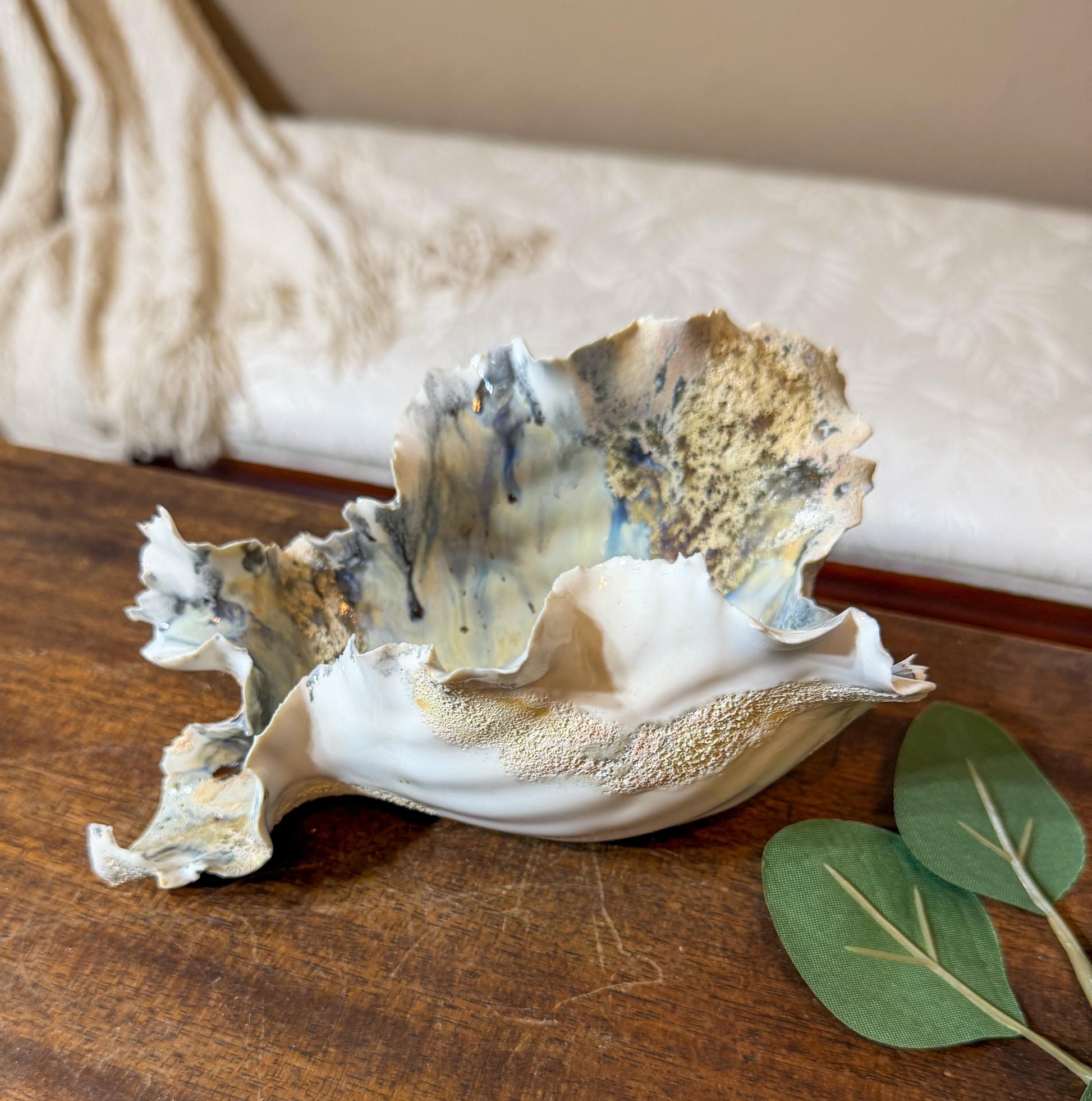 Calcified Current – Hand-Sculpted Porcelain Sculptural Bowl | One-of-a-Kind Ocean-Inspired Ceramic Art