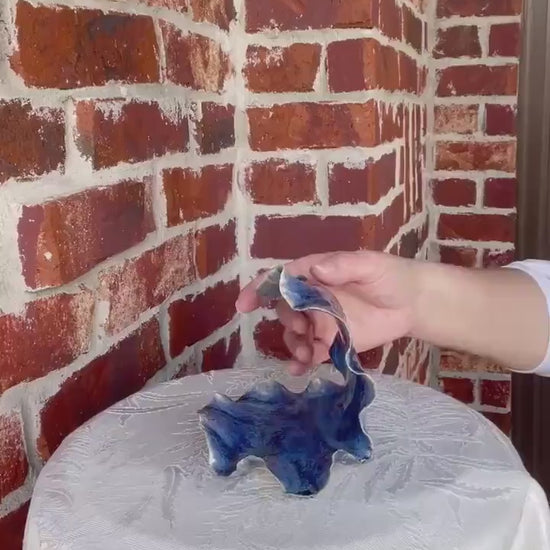 Handcrafted Porcelain Wave Sculpture: Ocean Home Decor
