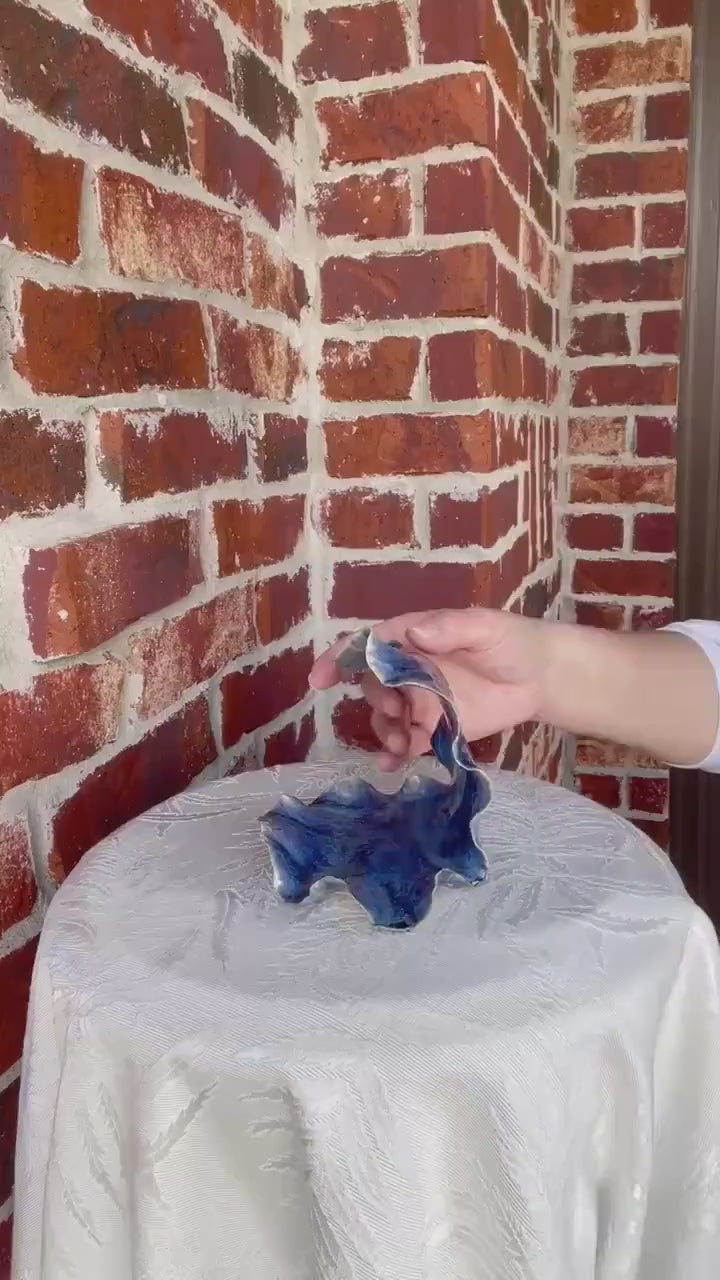 Handcrafted Porcelain Wave Sculpture: Ocean Home Decor