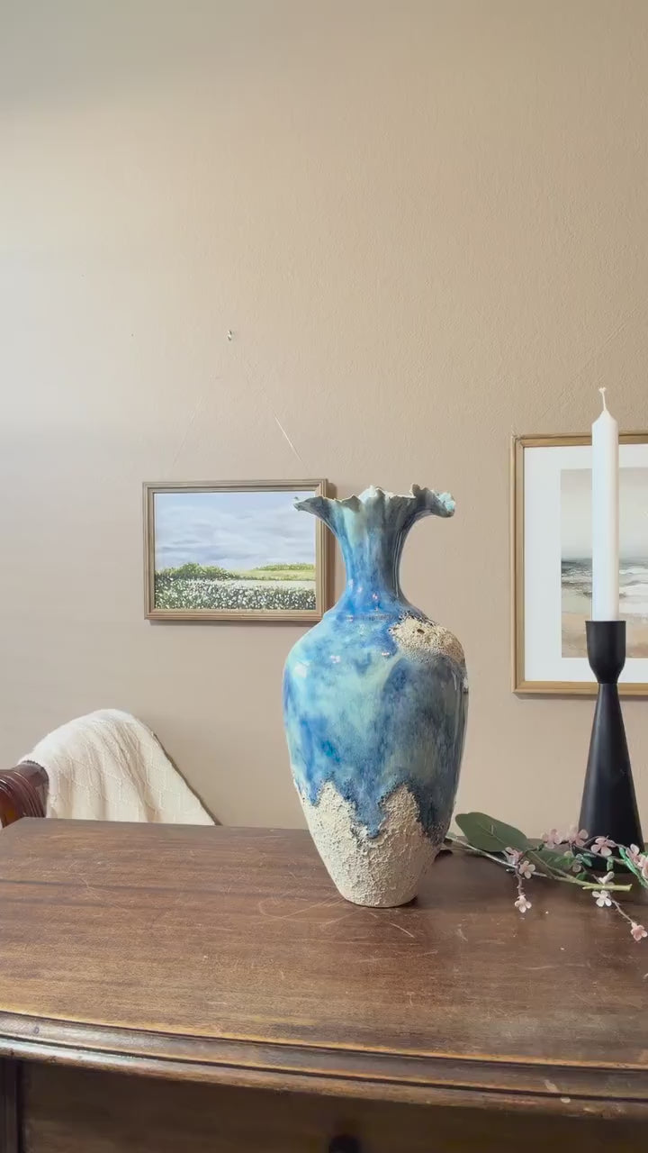 Tidal Series : Undertow Rising - Ceramic Ocean Vessel, Ocean inspired Sculpture