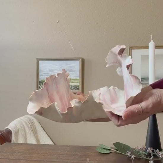 Blushing Crest – Handmade Porcelain Wave Sculpture | Tidal Bloom Series