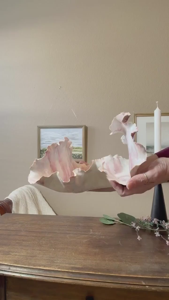 Blushing Crest – Handmade Porcelain Wave Sculpture | Tidal Bloom Series
